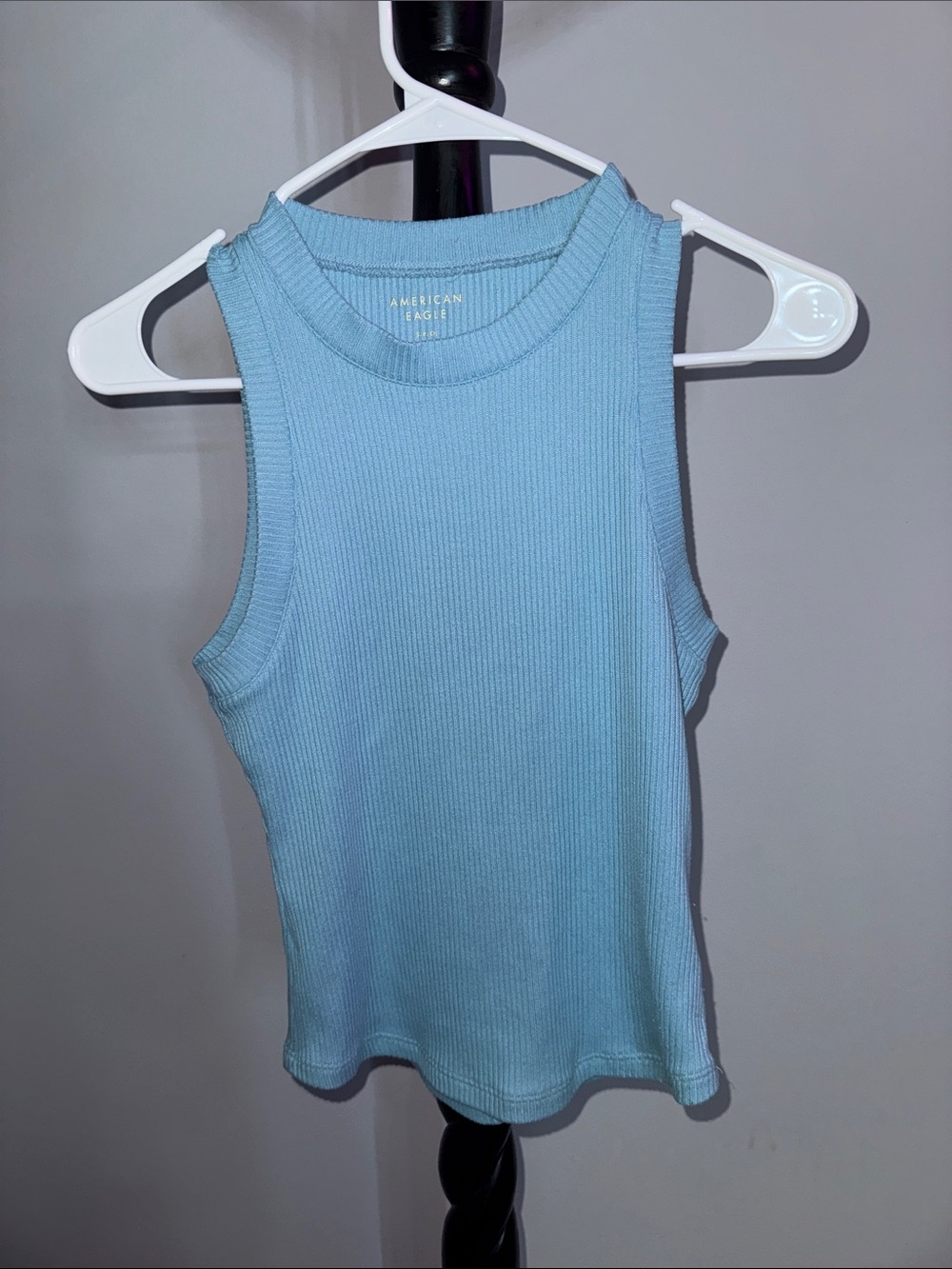American Eagle Outfitters Sky Blue Ribbed Tank 21.T